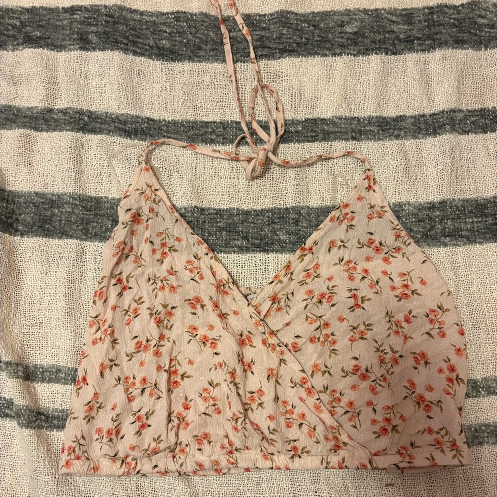 American Eagle floral halter top